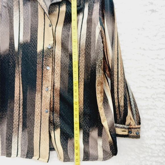 Blouse Size 14 Black Brown Beige Officewear Casual Professional Secretary Resort - Picture 8 of 16